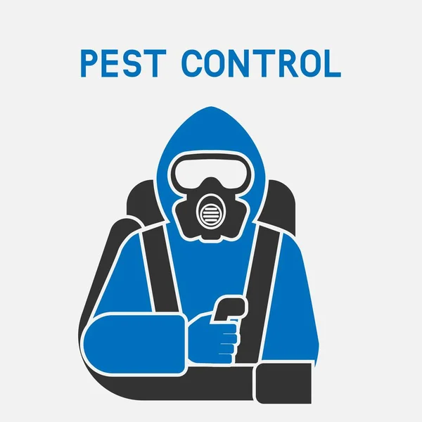 Pest Control Exterminator in protective suit — Stock Vector