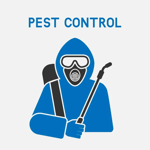 Pest Control Exterminator in protective suit — Stock Vector