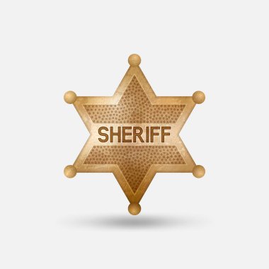 Vintage bronz rozet. Şerif yıldız