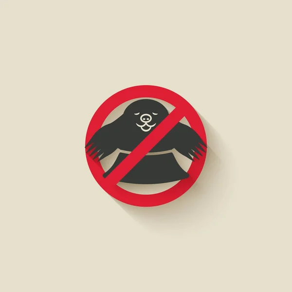 Mole w otworze. Animal Pest ikona znak Stop — Wektor stockowy