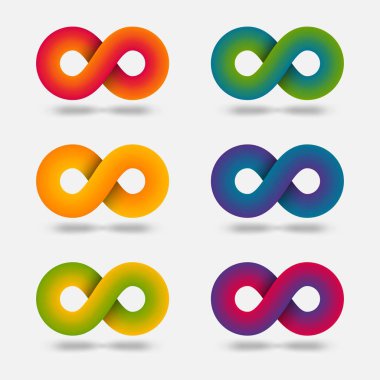 Sonsuzluk soyut çoklu renk işaretleri belirlendi