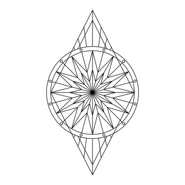 Siyah geometrik sembol çiçek desenini biçimlendirdi. Vektör illüstrasyonu