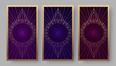 Tarot kartları geometrik sembollerle ayarlandı