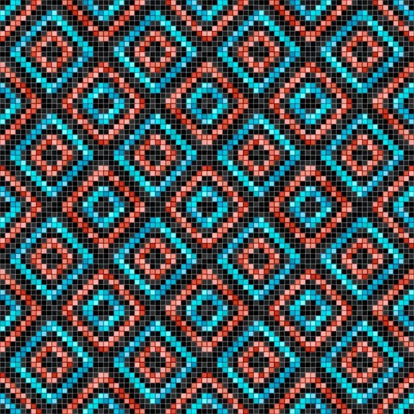 Azulejo Antiguo Patrón Rombo Patrón Sin Costura Mosaico Ilustración Vectorial — Vector de stock