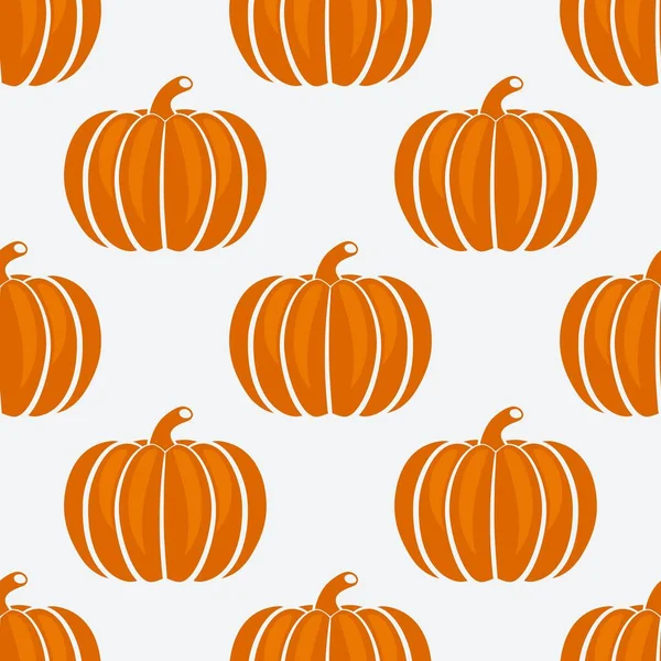 Orange pumpkins on white background seamless pattern — Stock Vector
