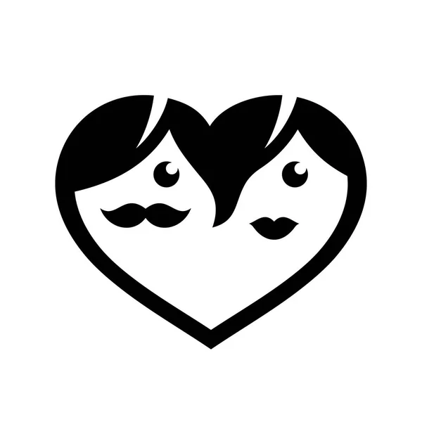 Couple signe cardiaque — Image vectorielle