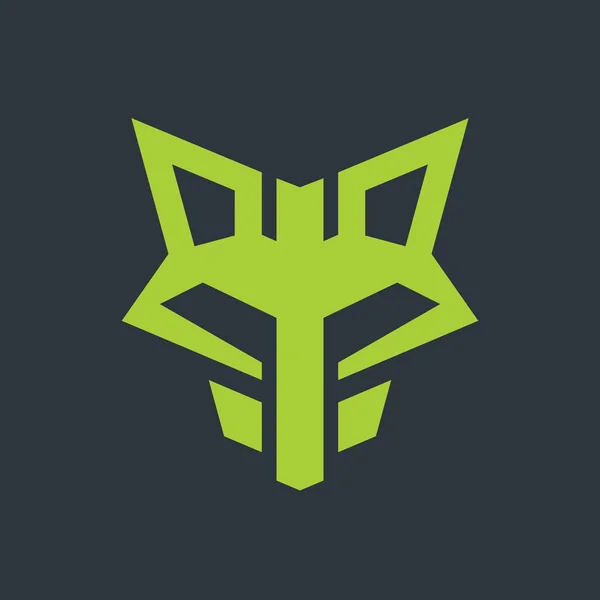 Green Fox abstract sign — Stock Vector