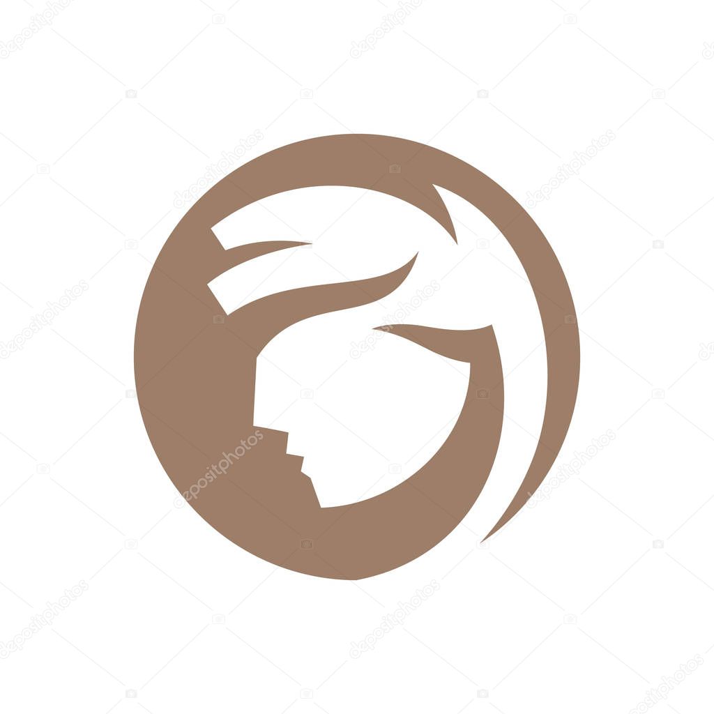 Woman head silhouette isolated on white background