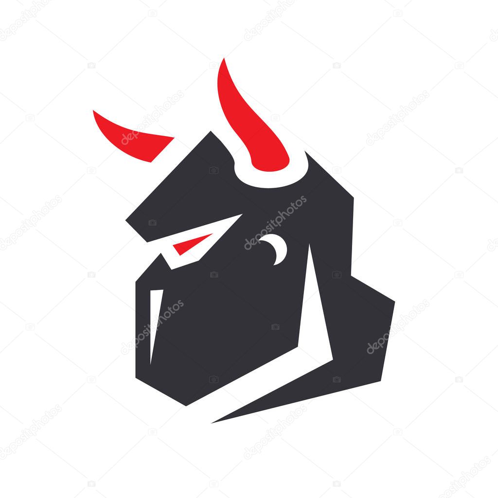Warrior in helmet with horns isolated on white background