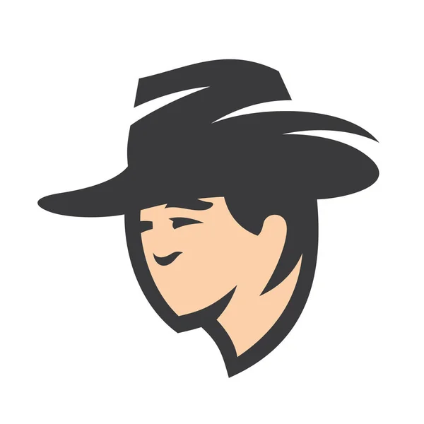 Signo de sombrero de vaquero — Vector de stock