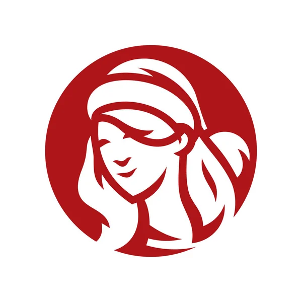 Signo de silueta de cabeza de Santa mujer — Vector de stock