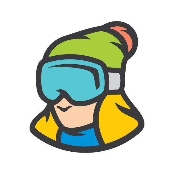 Muchacha snowboard signo — Archivo Imágenes Vectoriales