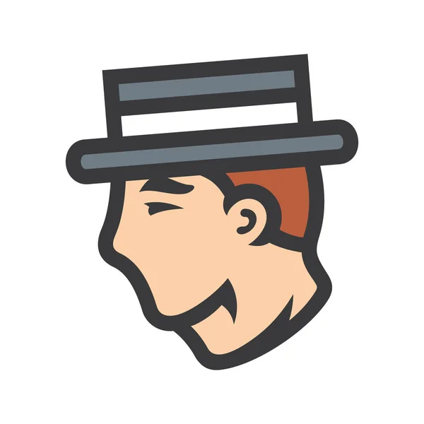 Gentleman in retro hat vector sign — Διανυσματικό Αρχείο