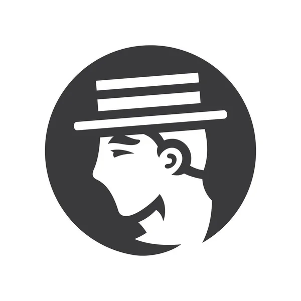 Messieurs en chapeau rétro vecteur silhouette simple Illustration . — Image vectorielle