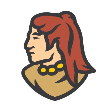 Kızılderili savaşçı işareti. Vektör çizim.