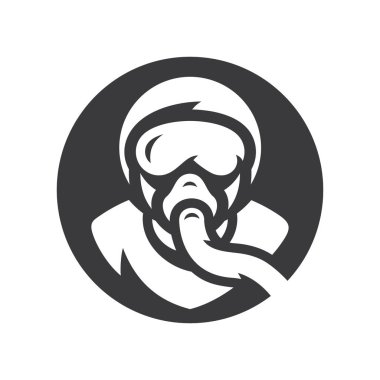 Hava Kuvvetleri pilot vektör basit siluet çizimi.