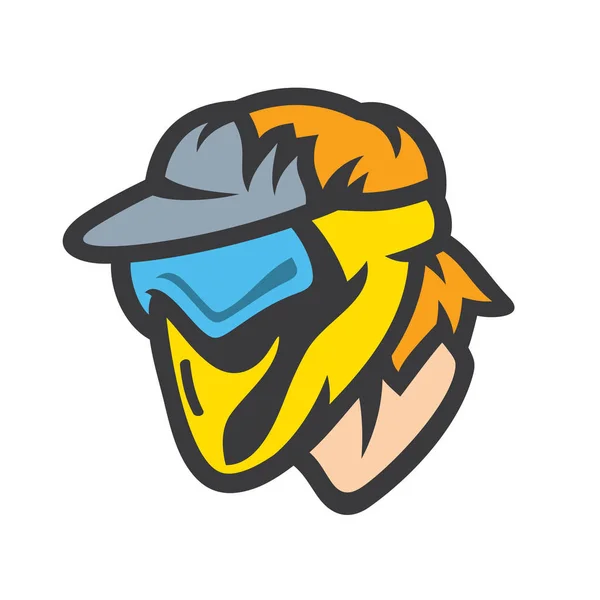 Paintball παίκτης στην μάσκα διανύσματος εισόδου — Διανυσματικό Αρχείο