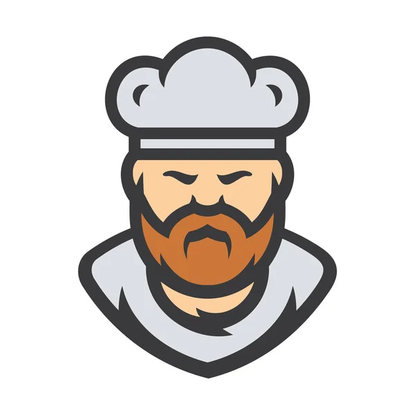 Chef en un signo de vector sombrero de cocinero . — Vector de stock