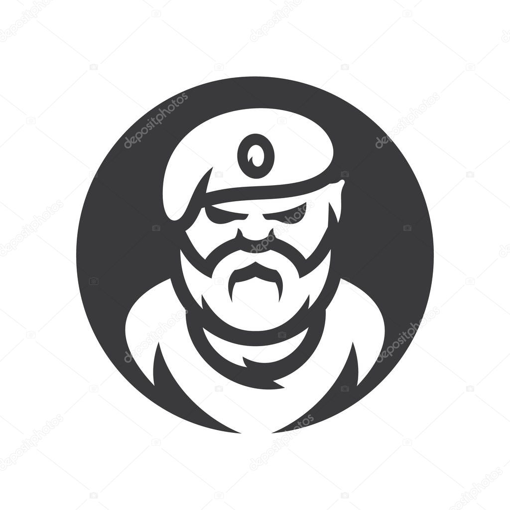 Maroon Military of Army Special Forces vector silhouette sign.