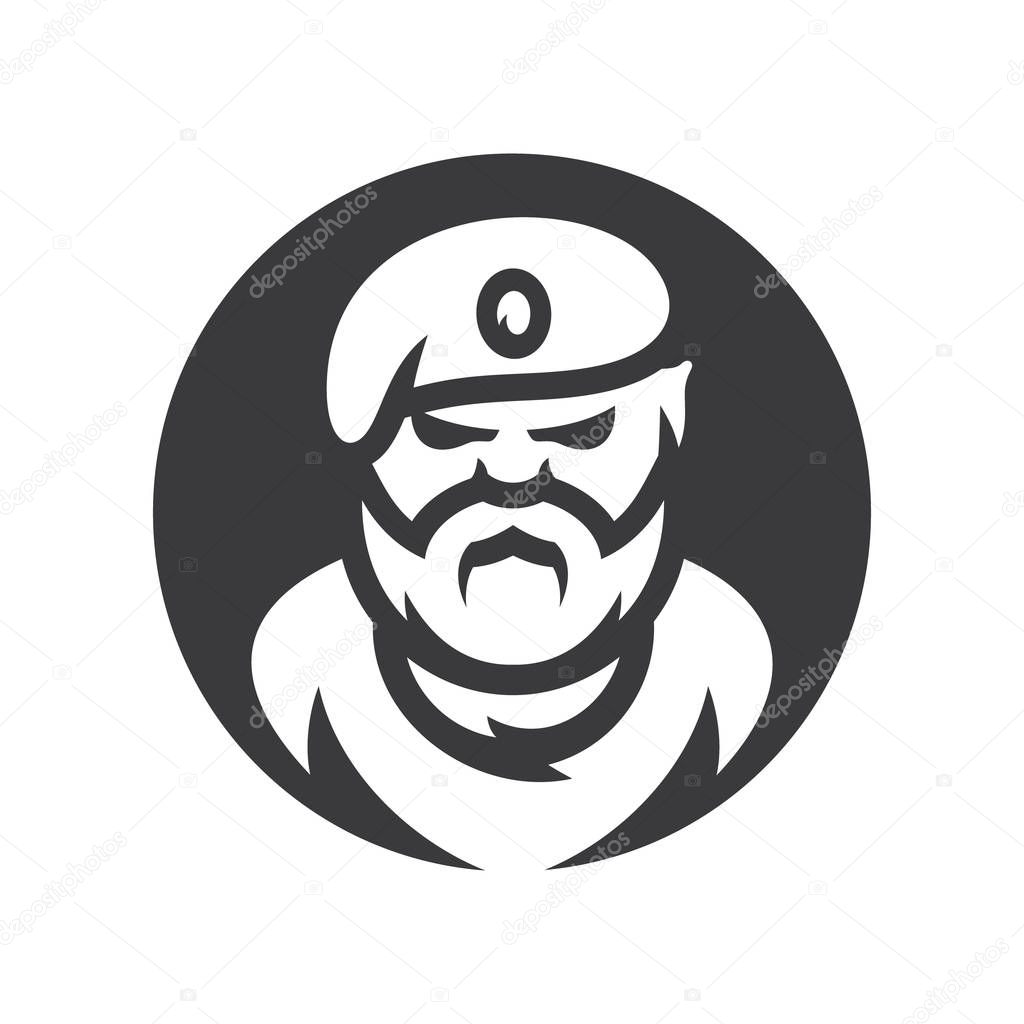 Man in a Beret Isolated on white background.