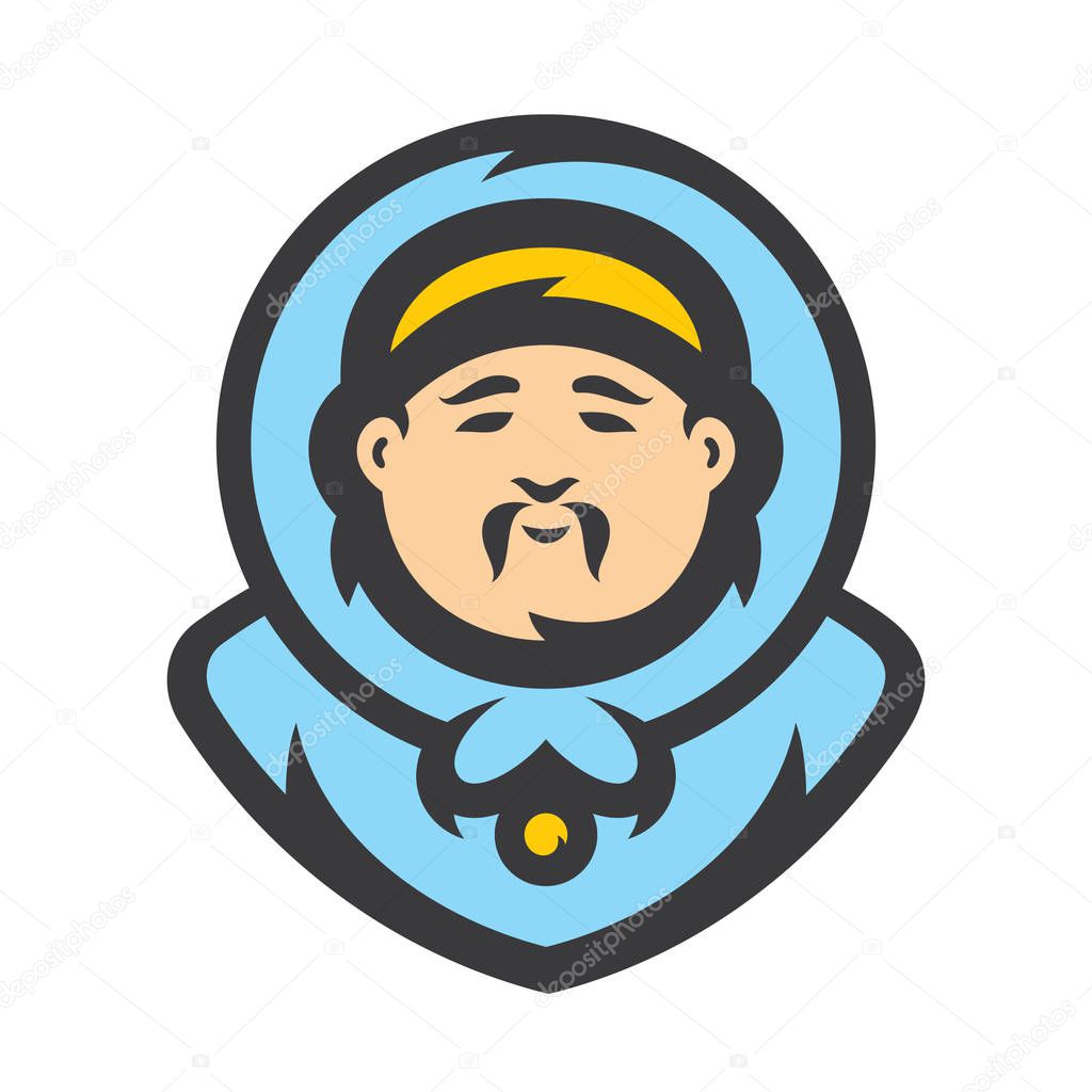 North Pole man. Isolated on a white background