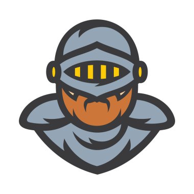 Şövalye işareti. Haçlı kask. Vektör çizim.