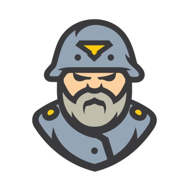 Alman asker Vektör Karikatür illüstrasyon.