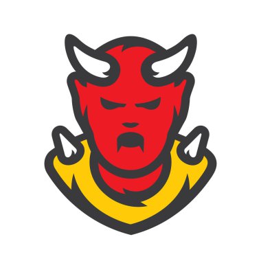 Kırmızı Şeytan Vektör Karikatür illüstrasyon.