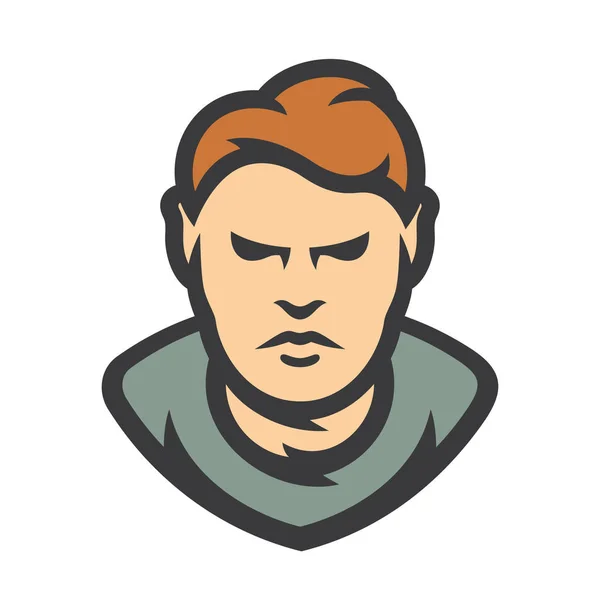 Homme tête vectoriel illustration de bande dessinée — Image vectorielle
