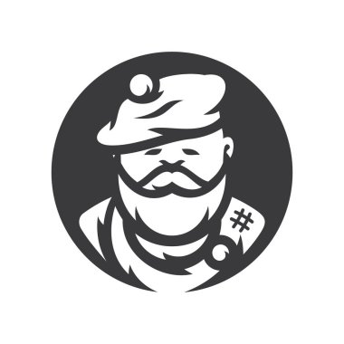 İskoç adam kilt taşıyıcı siluet işareti içinde