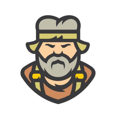 Demirci, eski zanaatkar Vektör Çizgi Film Çizimi.