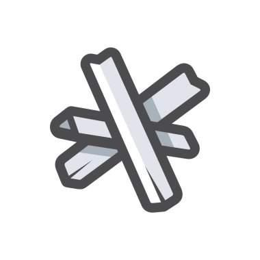 Tanksavar çelik engeli. Vektör Çizgi Filmi illüstrasyonu