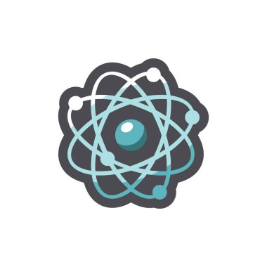 Atomlar. Moleküler basit yapı. Vektör Çizgi Filmi illüstrasyonu