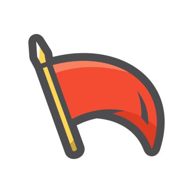 Kırmızı bayrak. Ordu Sancak Vektörü Çizgi Film illüstrasyonu