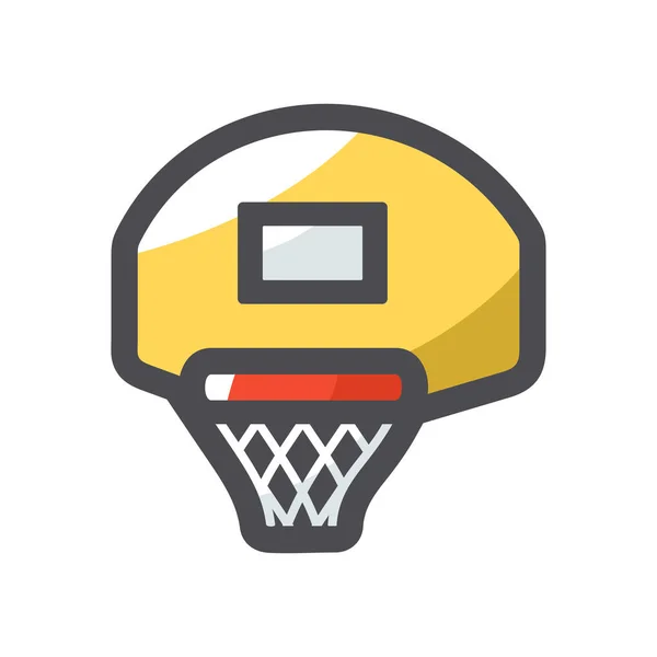 Basketball. Backboard with a basket. Vector Cartoon illustration — Stock Vector