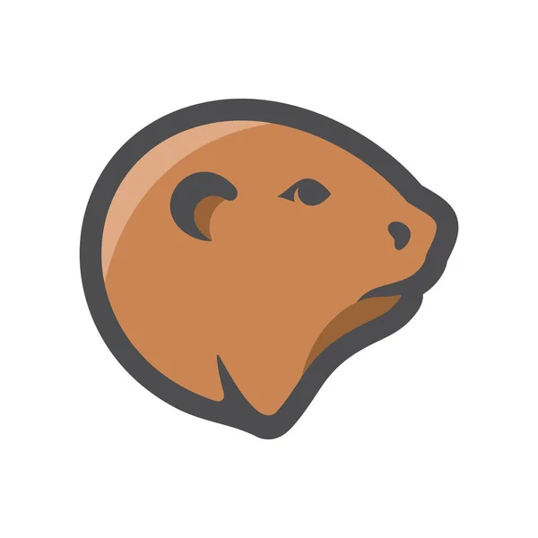 Vector Beaver. Icône de blaireau. Illustration de bande dessinée — Image vectorielle