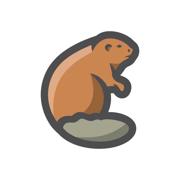 Vector Beaver. Icône de blaireau. Illustration de bande dessinée — Image vectorielle