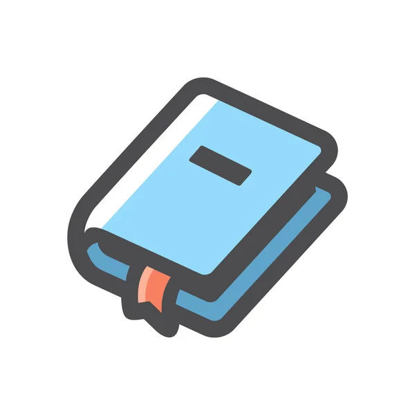 Vektorbuch mit Bookmark Icon Cartoon Illustration — Stockvektor