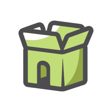 Kutu Vektörü Çizgi Filmindeki Ev