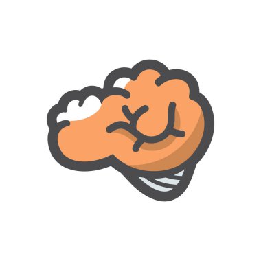 İnsan kıvrımlı Beyin Vektörü simgesi Çizim Çizimi