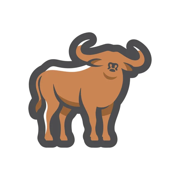 Buffalo. Bullensilhouette. Vektor-Symbol Cartoon-Illustration. — Stockvektor