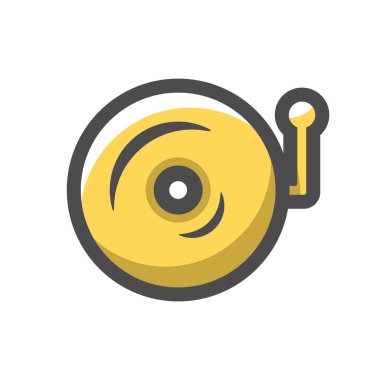 Kapı Zil Vektörü. Siren 'i ara. Çizgi film illüstrasyonu