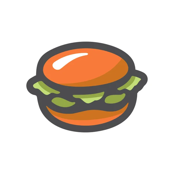 Hamburger Fast Food Burger Vector Illustration de bande dessinée. — Image vectorielle