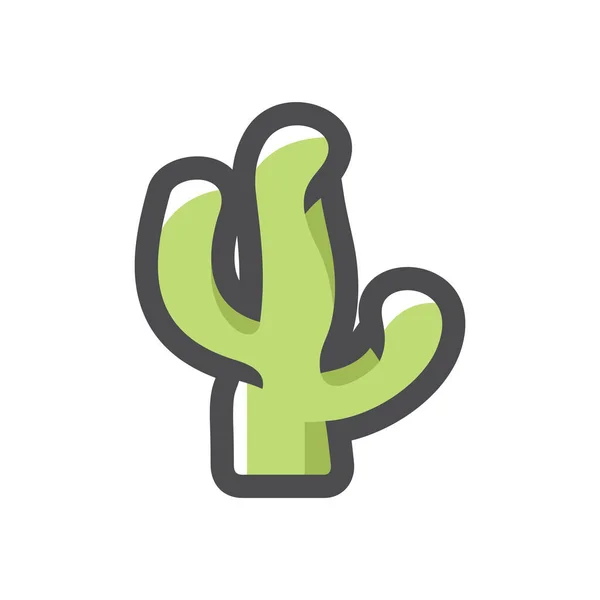 Cactus. Planta del desierto Icono vectorial Ilustración de dibujos animados. — Vector de stock
