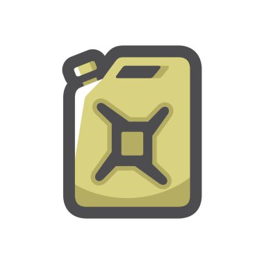 Benzin bidonu Yeşil Jerrican Vektör Simgesi Çizim.