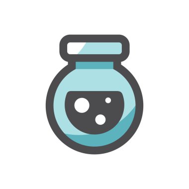 Cam kimyasal matara vektör simgesi çizimi.