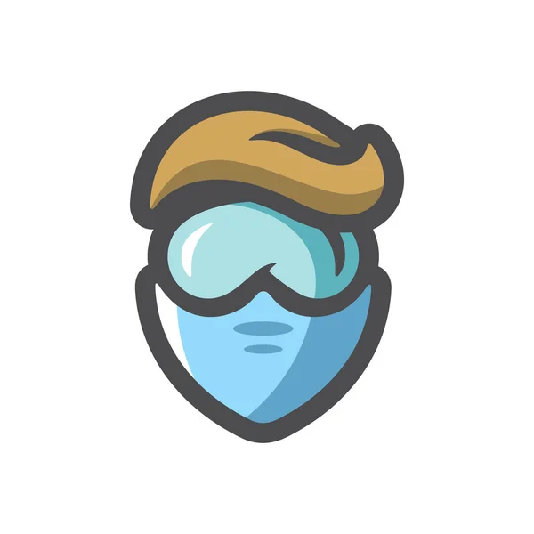 Chemicus Man met masker Vector icoon Cartoon illustratie. — Stockvector