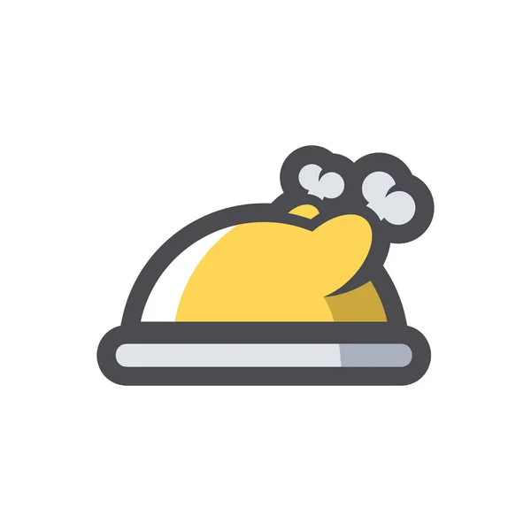 Chicken Dish Food Vektorsymbol Cartoon Illustration. — Stockvektor