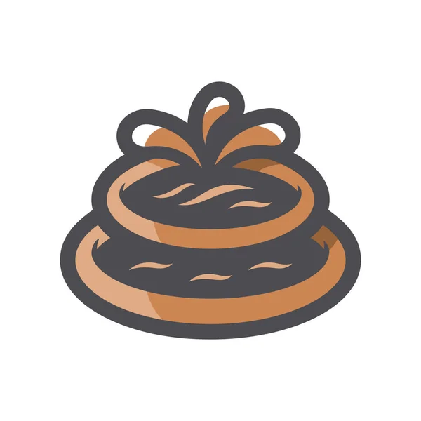 Schokoladenbrunnen Süße Vektor-Symbol Cartoon Illustration — Stockvektor