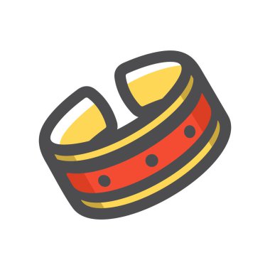 Köpek Yakası Kırmızı Vektör Simgesi Çizim Çizimi